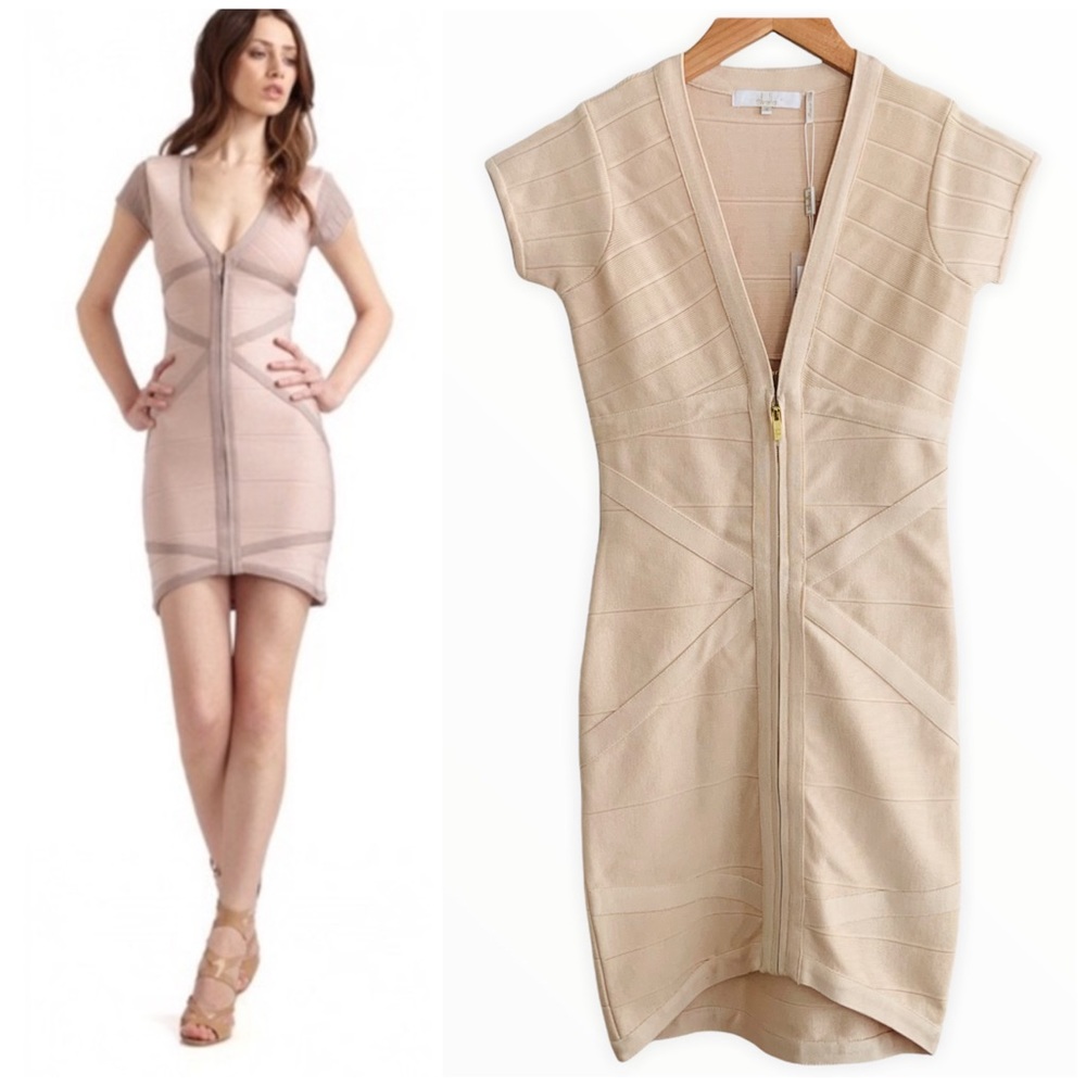 NWT! Stretta Colette Cream Bandage Dress Small